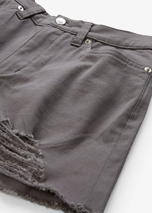 Short taille haute en twill, bonprix
