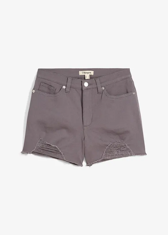 Short taille haute en twill, bonprix