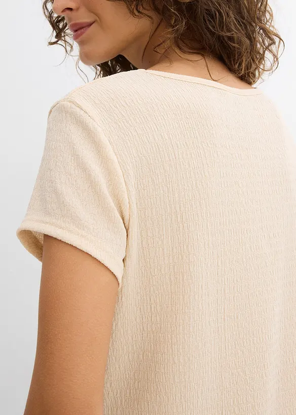 T-Shirt aus strukturiertem Crêpe, bonprix