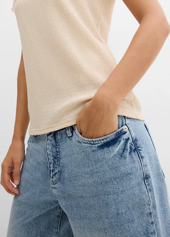 T-Shirt aus strukturiertem Crêpe, bonprix
