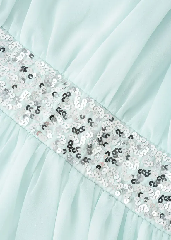Robe en crêpe avec ceinture ornée de sequins, bonprix