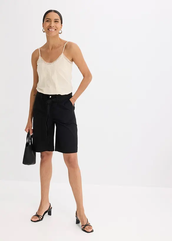 Twill-Shorts mit Bindegürtel, bonprix