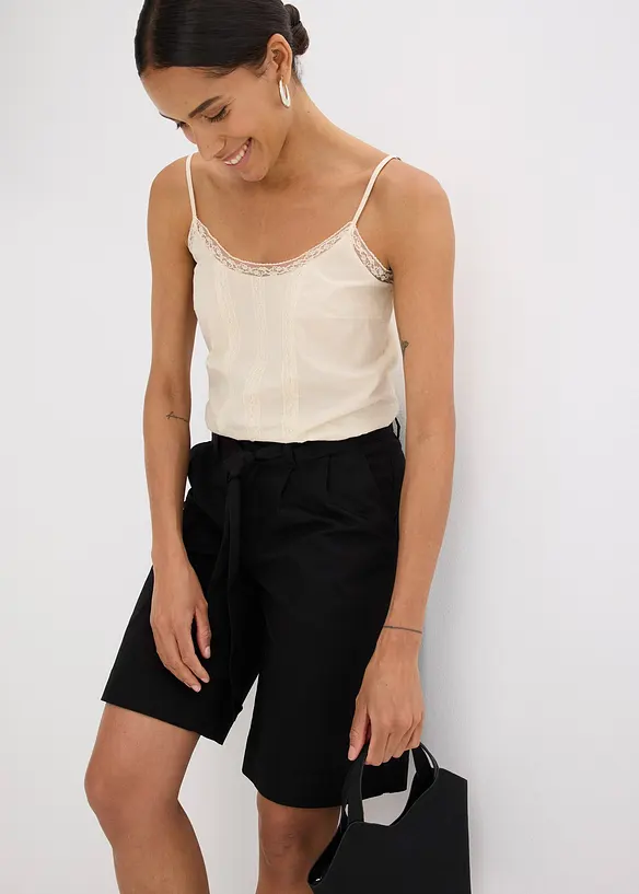 Twill-Shorts mit Bindegürtel, bonprix