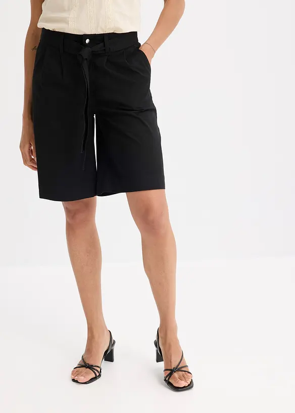Twill-Shorts mit Bindegürtel, bonprix