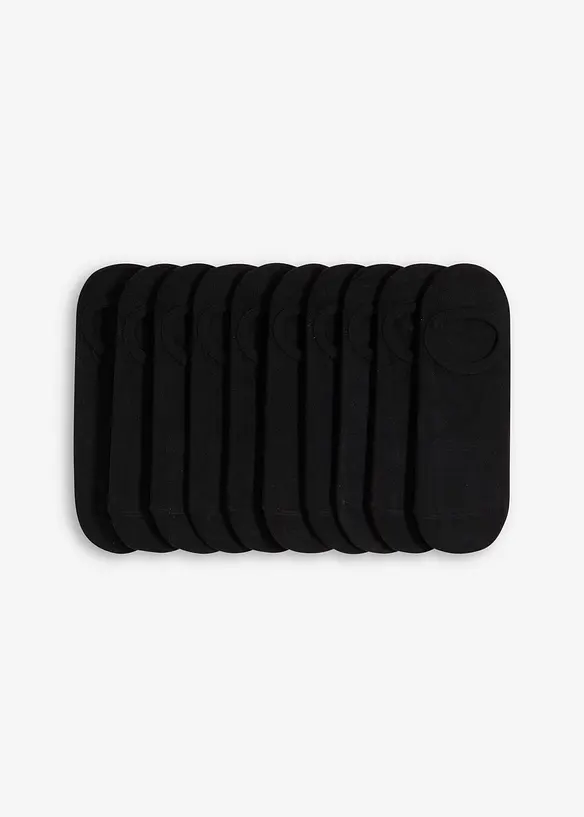 Füßlinge mit Bio-Baumwolle und Silikonstreifen (10er Pack), bonprix