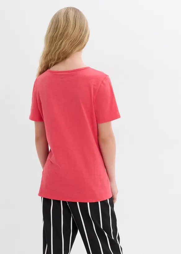 T-shirt col tunisien, 100% coton, bonprix