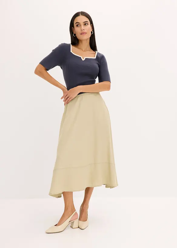 Pull en maille fine avec bande contrastante, bonprix