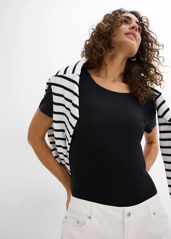 Lot de 2 T-shirts en viscose douce, bonprix