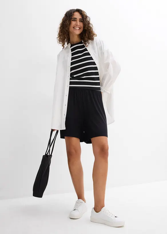 Short à taille élastiquée en viscose extensible, bonprix