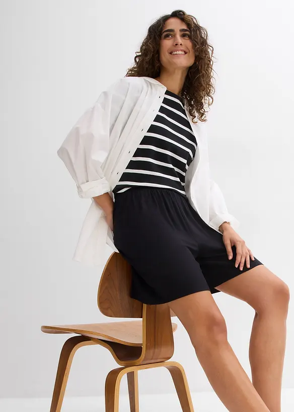 Short à taille élastiquée en viscose extensible, bonprix