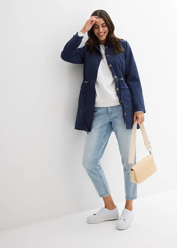 Baumwoll Parka im Utility Stil, halblang, bonprix