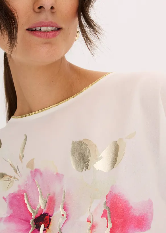 Shirt mit Webeinsatz, bonprix