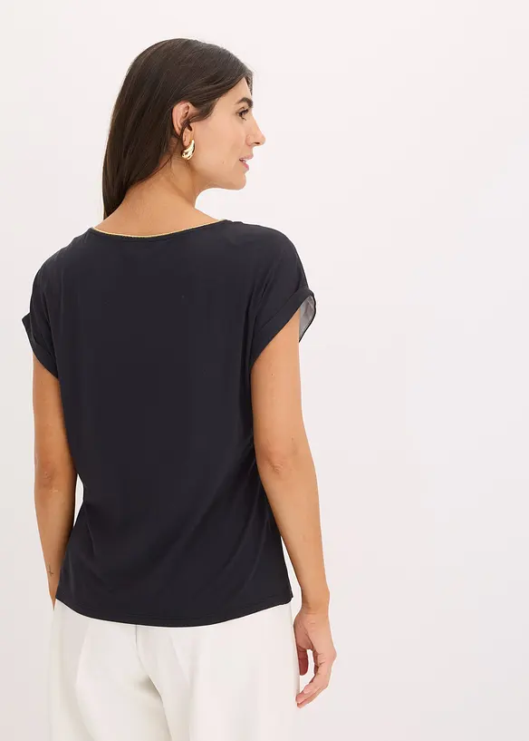 Shirt mit Webeinsatz, bonprix