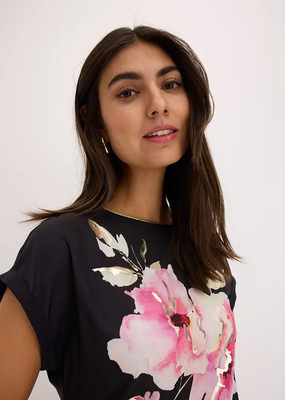 Shirt mit Webeinsatz, bonprix