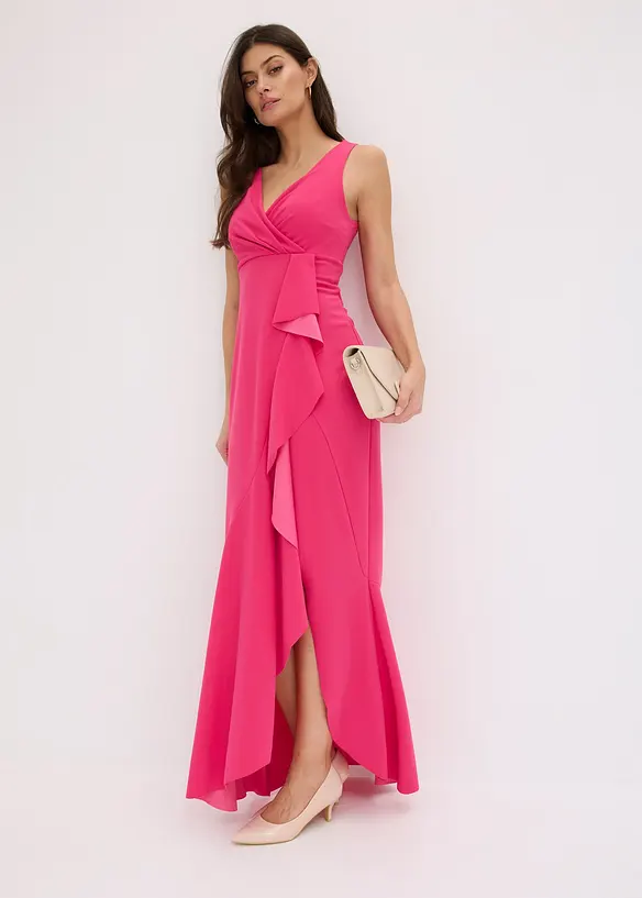 Robe longue en crêpe texturé, bonprix