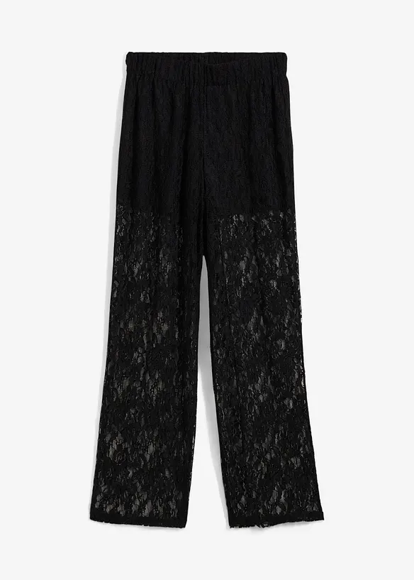 Pantalon en dentelle à taille élastiquée, bonprix