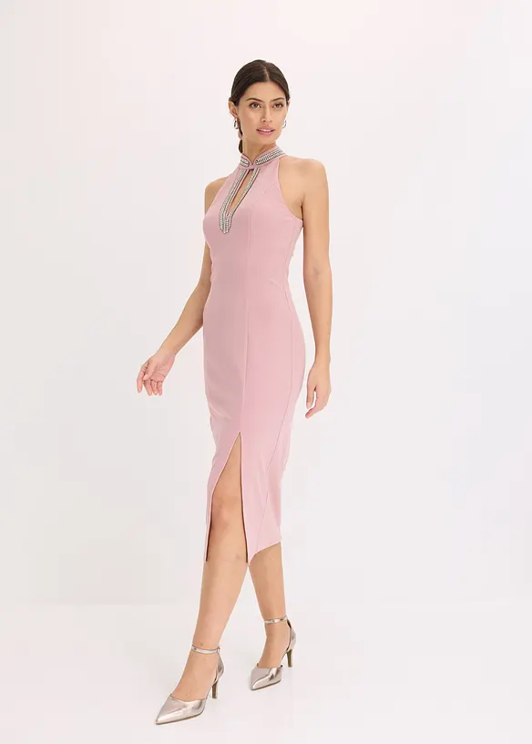 Midikleid aus strukturiertem Crepe, bonprix