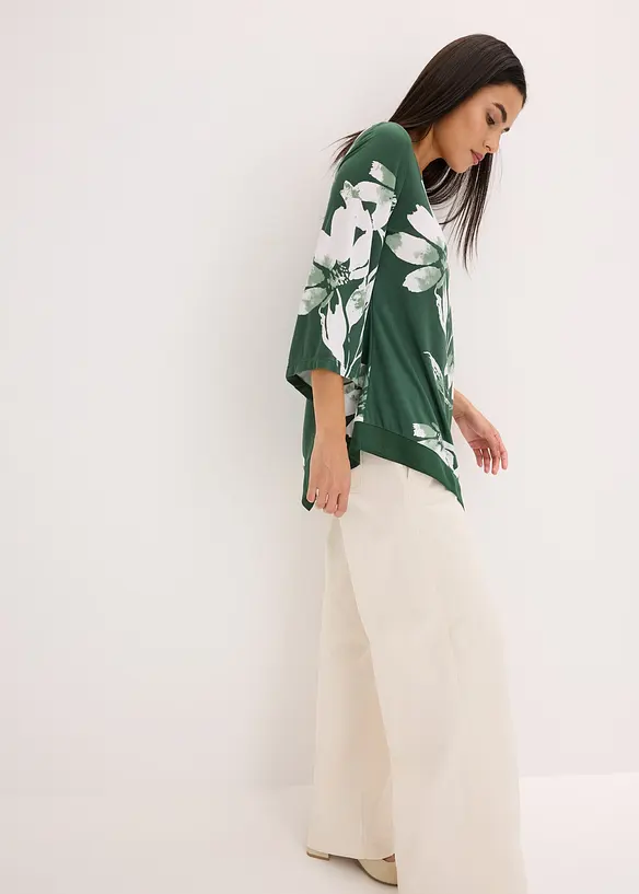 T-shirt tunique à motif floral, bonprix