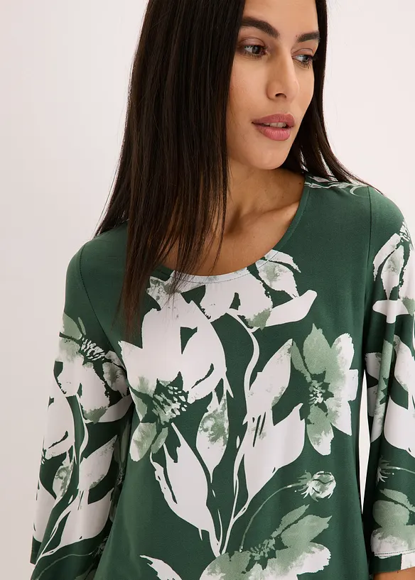 T-shirt tunique à motif floral, bonprix