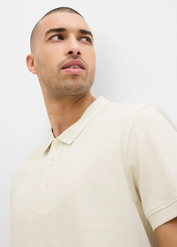 Lot de 2 polos en maille piquée, 100% coton, bonprix