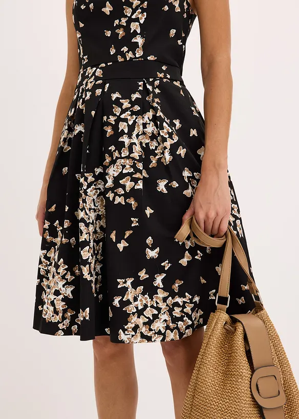 Robe à plis piqués et poches, bonprix