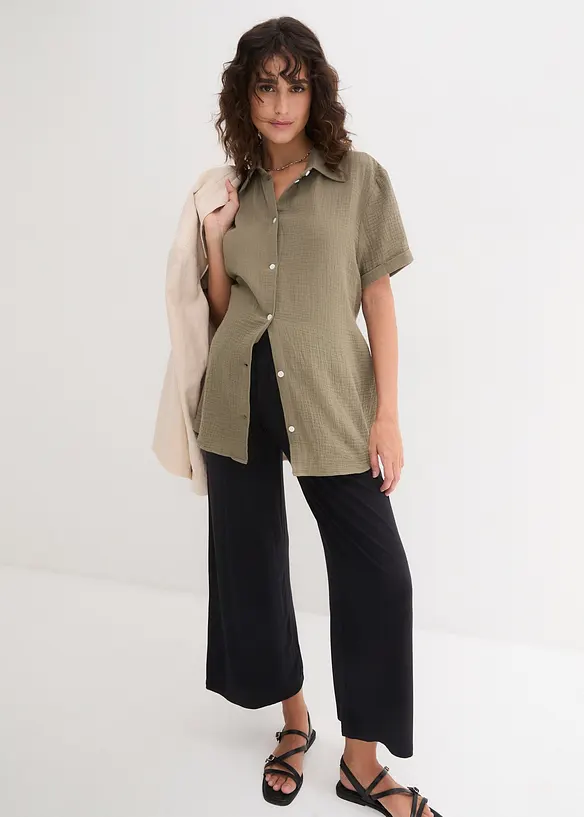 2-in-1 Umstands- und Stillbluse aus reinem Baumwoll-Musselin, bonprix