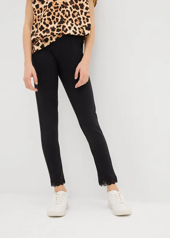 Lot de 2 leggings avec finition dentelle, bonprix