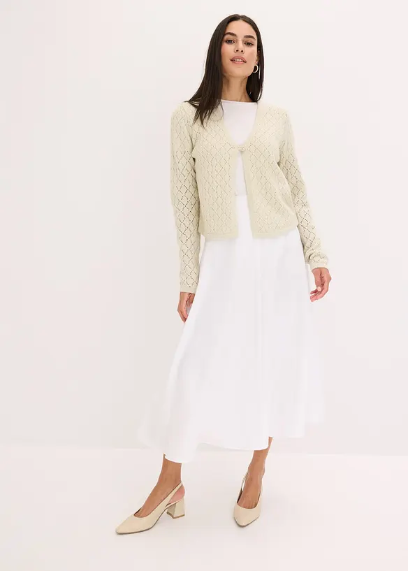 Gilet court en maille ornée de sequins, bonprix