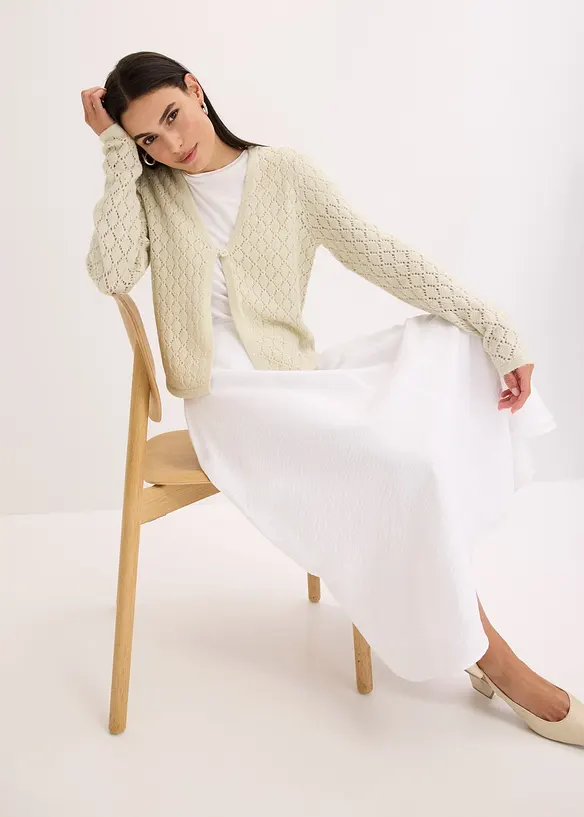 Gilet court en maille ornée de sequins, bonprix