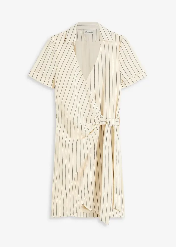 Robe portefeuille aspect lin, bonprix