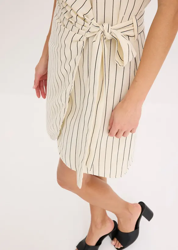 Robe portefeuille aspect lin, bonprix