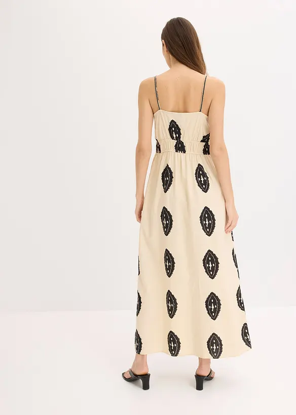 Robe longue imprimée en lin majoritaire, bonprix