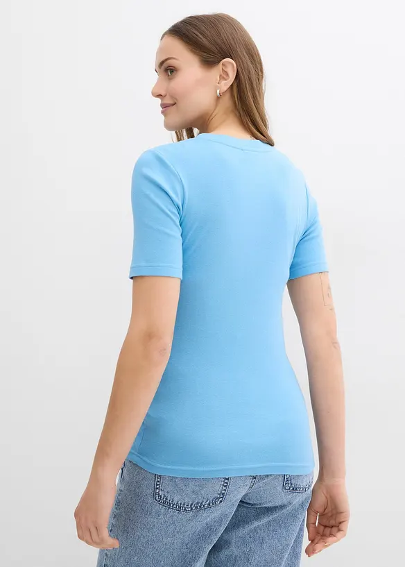 Lot de 2 t-shirts de grossesse côtelés 100% coton, bonprix