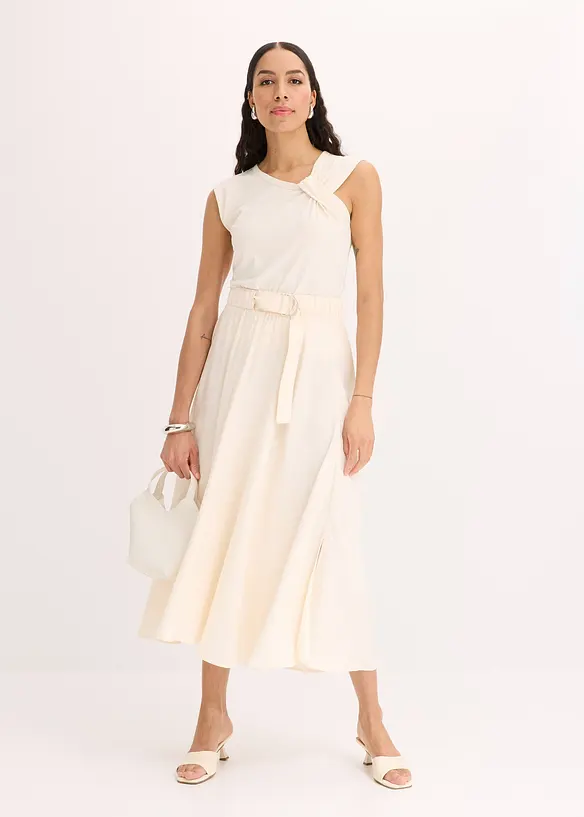Jupe fluide en twill de viscose mélangée, bonprix