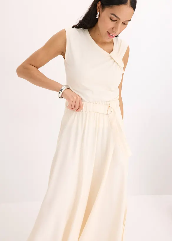 Jupe fluide en twill de viscose mélangée, bonprix