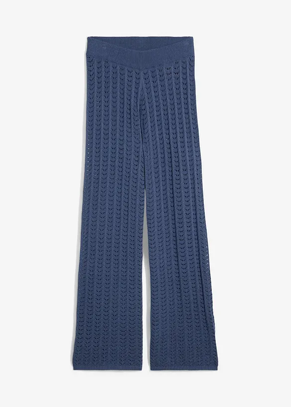 Pantalon taille élastiquée en maille ajourée, bonprix