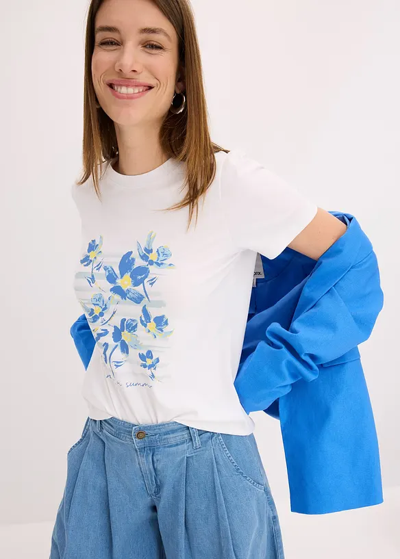 T-Shirt aus elastischem Baumwoll-Mix, bonprix