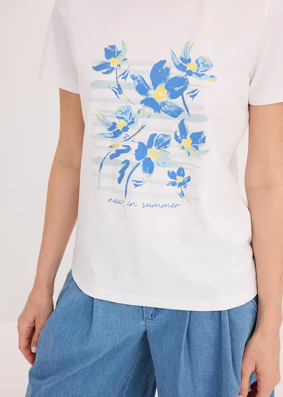 T-Shirt aus elastischem Baumwoll-Mix, bonprix