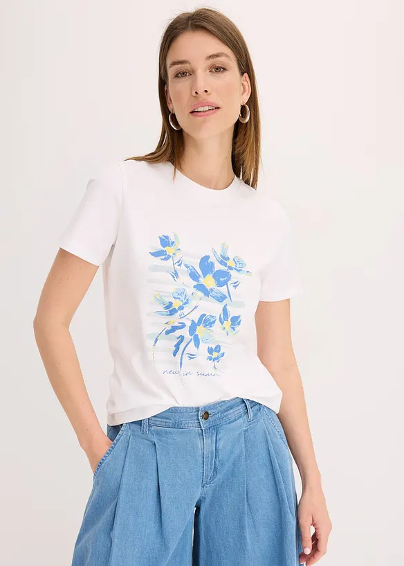 T-Shirt aus elastischem Baumwoll-Mix, bonprix
