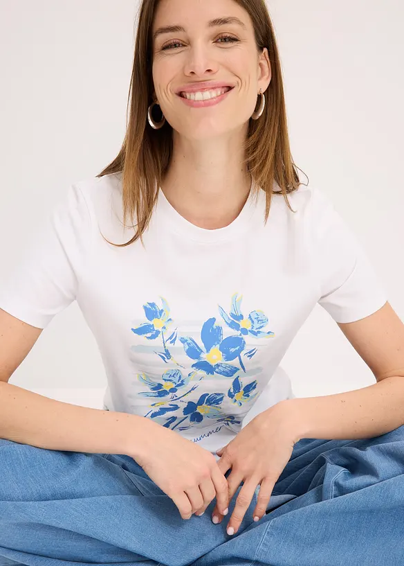 T-Shirt aus elastischem Baumwoll-Mix, bonprix