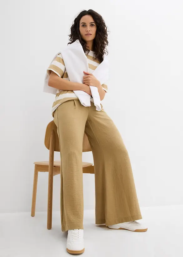 Pantalon palazzo à pinces, bonprix