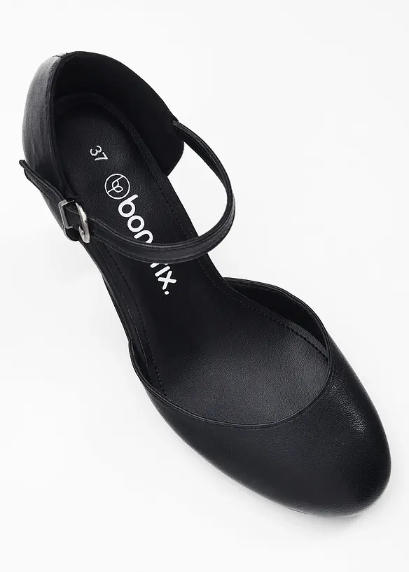 Escarpins à bride en cuir, bonprix