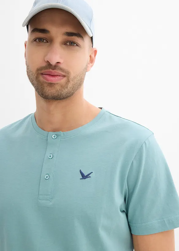 Lot de 3 T-shirts col tunisien 100% coton, bonprix