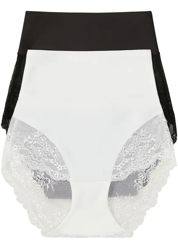 Lot de 2 culottes sculptantes lasercut, maintien modéré, bonprix