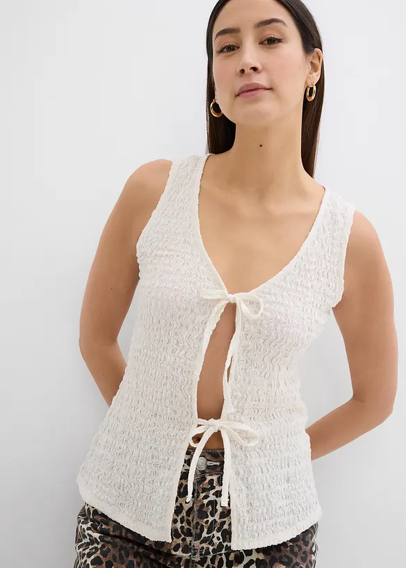Blouse en jersey avec laçage, bonprix