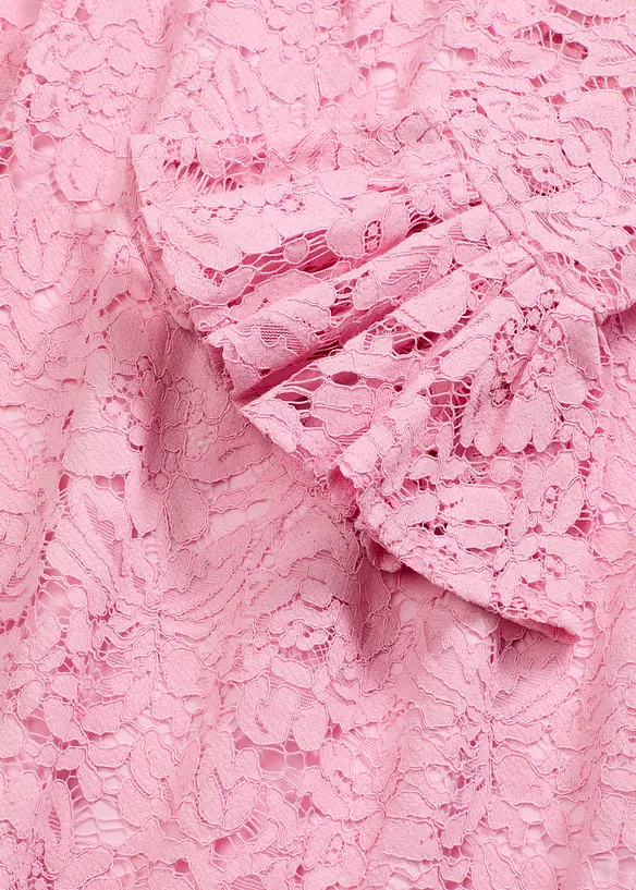 Robe en dentelle avec ruban de satin et volants, bonprix