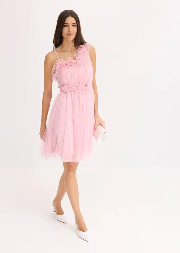 Robe une épaule en tulle délicat, bonprix