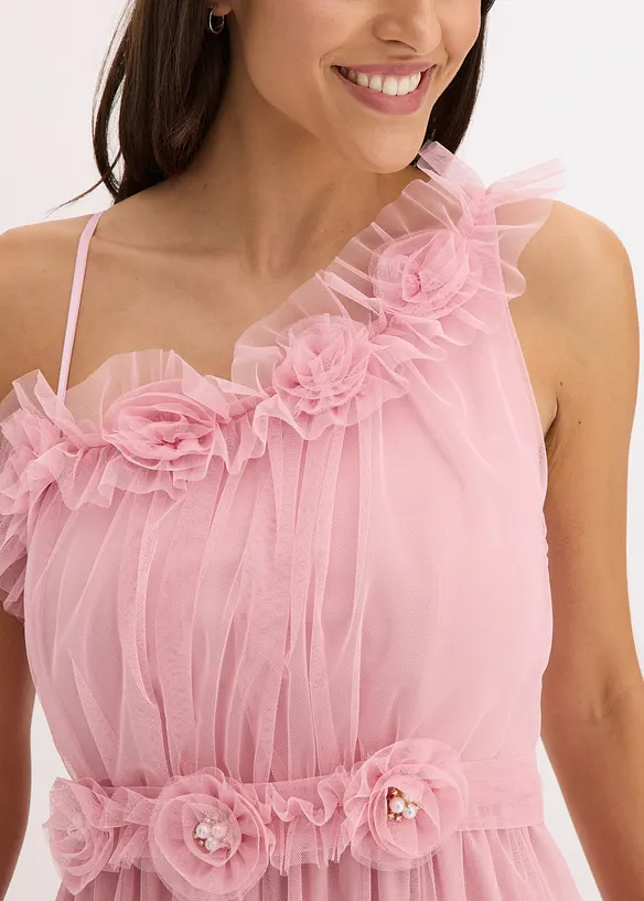 Robe une épaule en tulle délicat, bonprix