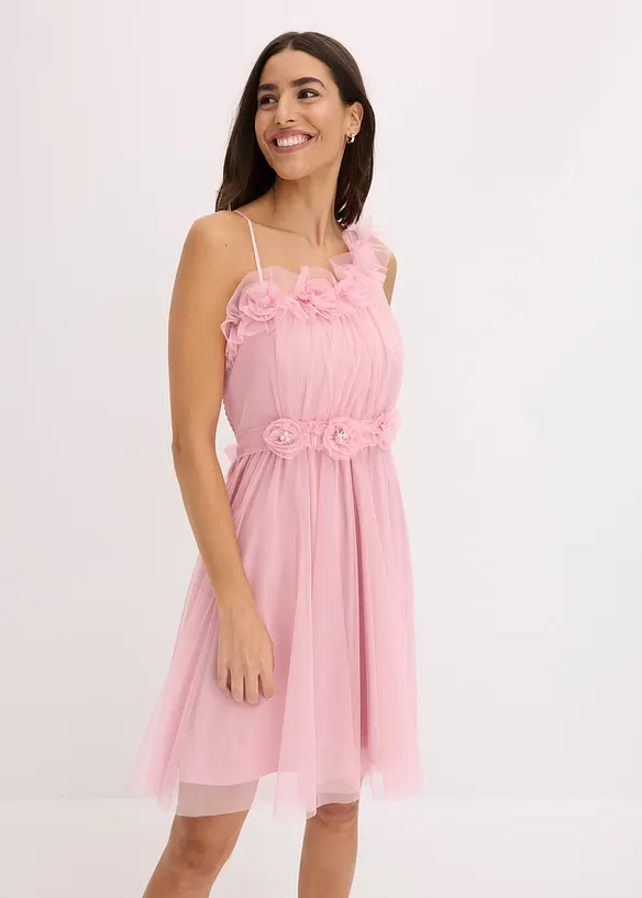 Robe une épaule en tulle délicat, bonprix