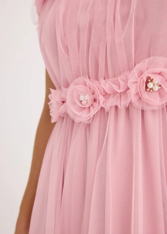 Robe une épaule en tulle délicat, bonprix